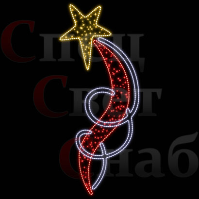 Светодиодная консоль к 9 мая "Комета" 1,2м х 0,5м левая