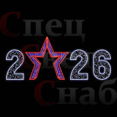 Фотозона уличная "Звезда 2026" 7.5х3 м триколор