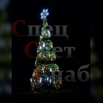 Елка цифровая 4м с макушкой (256 режимов свечения)