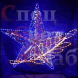 "Звезда триколор с ветвью" на опоре 200х160 см